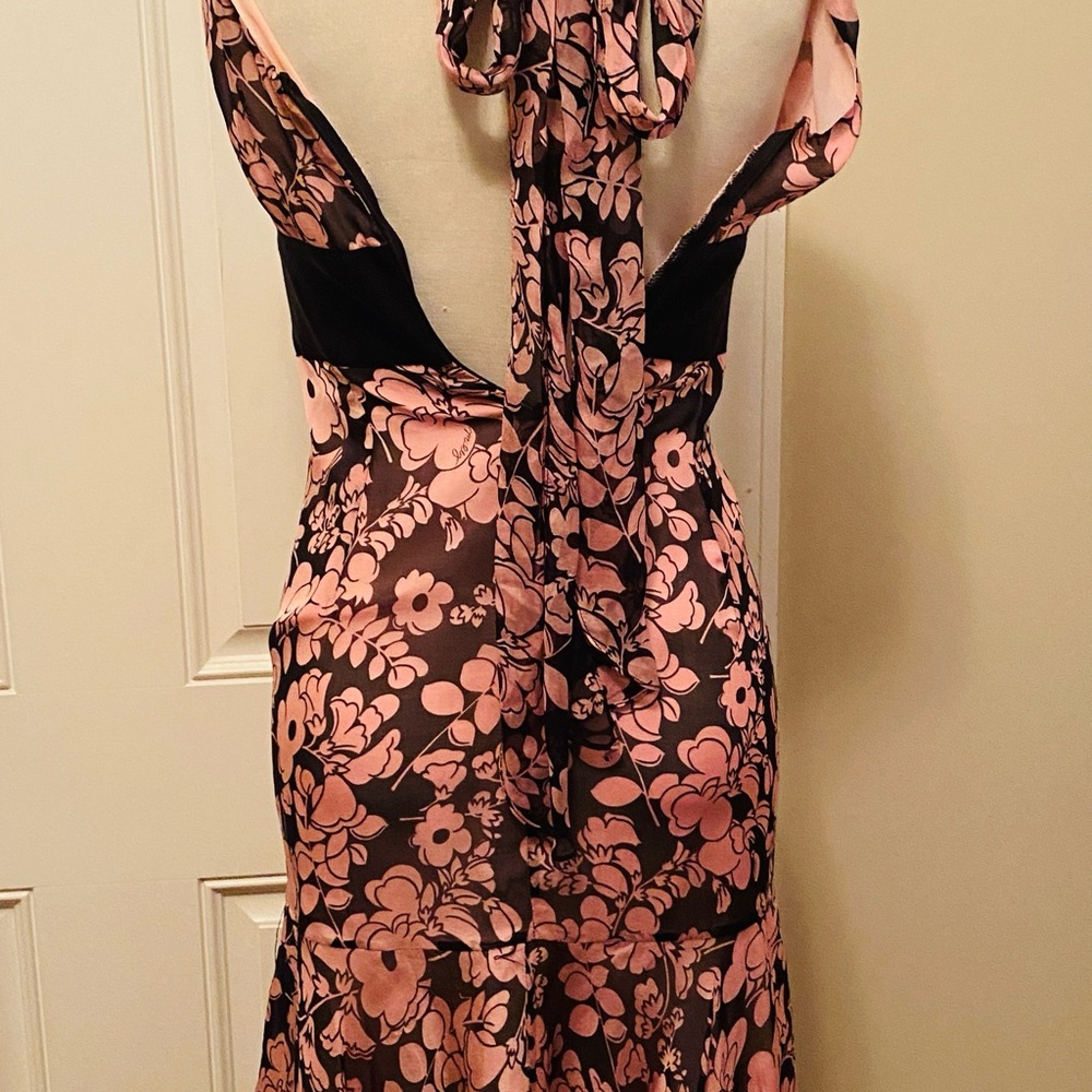 Milly Pink and Black Floral Sunback Dress - Picture 6 of 9